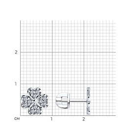 Серьги SOKOLOV - Серебро 925, Фианит (арт. 94026642)