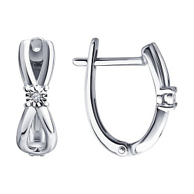 Серьги SOKOLOV - Серебро 925, Бриллиант (арт. 87020129)