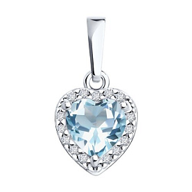 Подвеска SOKOLOV - Серебро 925, Топаз, Фианит (арт. 92030786)