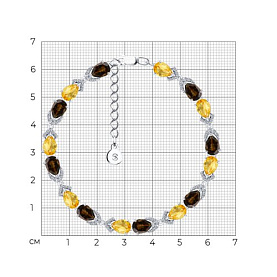 Браслет SOKOLOV - Серебро 925, Раухтопаз, Фианит, Цитрин (арт. 92050108)