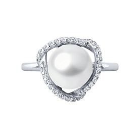 Кольцо SOKOLOV - Серебро 925, Жемчуг культивированный, Фианит (арт. 92012151)