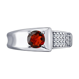 Кольцо SOKOLOV - Серебро 925, Гранат, Фианит (арт. 92014948)