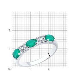 Кольцо SOKOLOV - Серебро 925, Агат, Фианит (арт. 92012026)