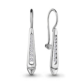 Серьги Аквамарин - Серебро 925, Фианит (арт. 48951А.5)