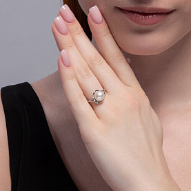 Кольцо SOKOLOV - Серебро 925, Жемчуг культивированный, Фианит (арт. 92014448)