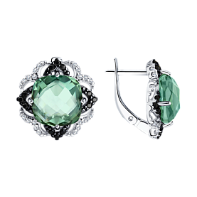 Серьги SOKOLOV - Серебро 925, Синтетический кварц , Фианит (арт. 92021445)