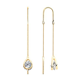 Серьги SOKOLOV - Серебро 925, Фианит (арт. 93021046)