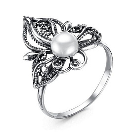 Кольцо Красная пресня - Серебро 925, Жемчуг культивированный (арт. 23312308)