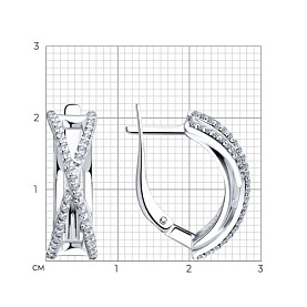 Серьги SOKOLOV - Серебро 925, Фианит (арт. 94025718)