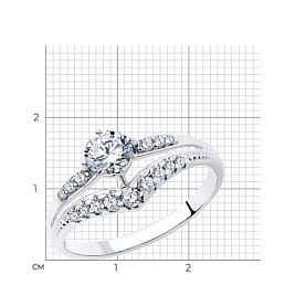 Кольцо SOKOLOV - Серебро 925, Фианит (арт. 94012243)