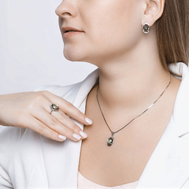 Серьги SOKOLOV - Серебро 925, Кварц, Фианит (арт. 92022007)