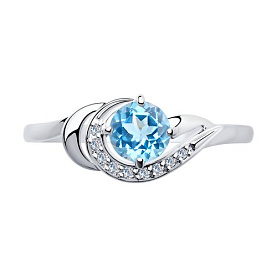 Кольцо Diamant - Серебро 925, Топаз, Фианит (арт. 94-310-00555-1)