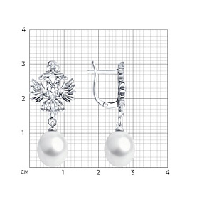 Серьги SOKOLOV - Серебро 925, Жемчуг культивированный, Фианит (арт. 92023076)