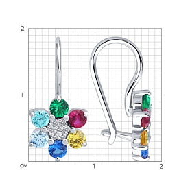 Серьги Diamant - Серебро 925, Фианит (арт. 94-120-02274-1)
