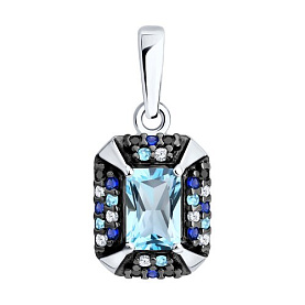 Подвеска SOKOLOV - Серебро 925, Топаз, Фианит (арт. 92030902)