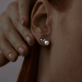 Серьги SOKOLOV - Серебро 925, Жемчуг имитация (арт. 94026043)