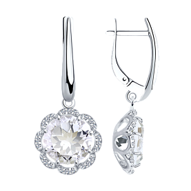 Серьги SOKOLOV - Серебро 925, Горный хрусталь, Фианит (арт. 92021353)