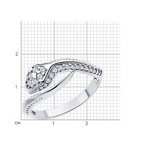 Кольцо SOKOLOV - Серебро 925, Фианит (арт. 94013873)