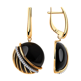 Серьги SOKOLOV - Серебро 925, Агат, Фианит (арт. 83020107)