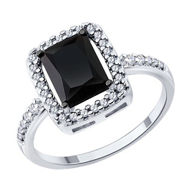 Кольцо SOKOLOV - Серебро 925, Агат, Фианит (арт. 92014942)