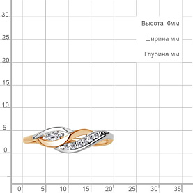 Кольцо Аквамарин - Серебро 925, Фианит (арт. 600093А.6)