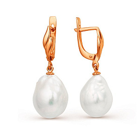 Серьги ЮК Гранат - Золото 585, Жемчуг культивированный (арт. 21801910)