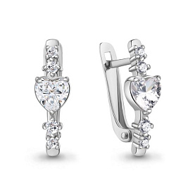 Серьги Аквамарин - Серебро 925, Фианит (арт. 400635А.5)