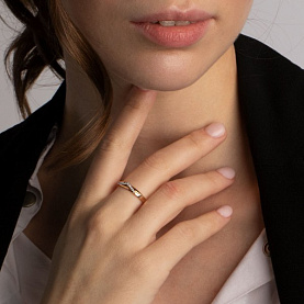 Кольцо ЮФ Династия - Золото 585, Фианит (арт. 019611-1102)