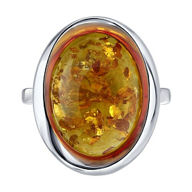 Кольцо SOKOLOV - Серебро 925, Янтарь (арт. 83010305)