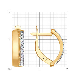 Серьги SOKOLOV - Золото 585, Фианит (арт. 027186)