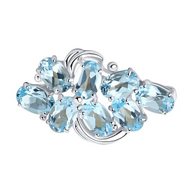 Брошь SOKOLOV - Серебро 925, Топаз (арт. 92040029)