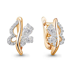 Серьги Аквамарин - Серебро 925, Фианит (арт. 400234А.6)