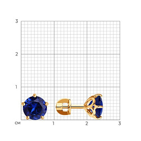 Серьги SOKOLOV - Золото 585, Синтетический сапфир (арт. 725031)