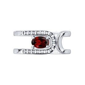 Кольцо SOKOLOV - Серебро 925, Гранат, Фианит (арт. 92014834)