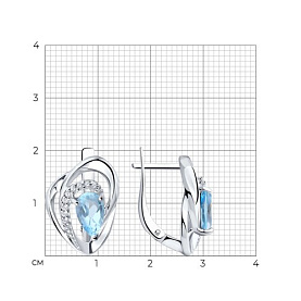 Серьги Diamant - Серебро 925, Топаз, Фианит (арт. 94-320-00630-1)