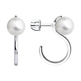Серьги SOKOLOV - Серебро 925, Жемчуг Swarovski имитация (арт. 94024712)