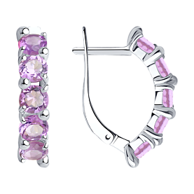 Серьги Diamant - Серебро 925, Аметист (арт. 94-320-00346-3)