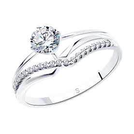 Кольцо SOKOLOV - Серебро 925, Фианит (арт. 94012241)