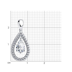 Подвеска SOKOLOV - Серебро 925, Фианит (арт. 94031991)