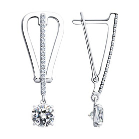 Серьги Diamant - Серебро 925, Фианит (арт. 94-121-00489-1)