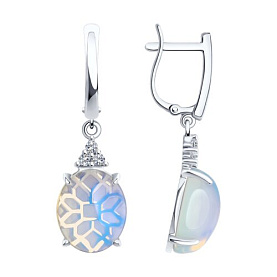 Серьги Diamant - Серебро 925, Опалит, Фианит (арт. 94-321-01837-1)