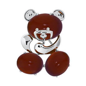 Брошь KRASNOE - Серебро 925, Агат (арт. 6R744050-40)