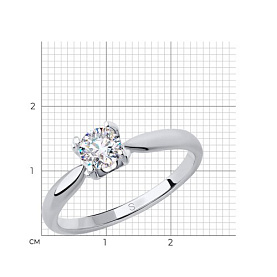 Кольцо SOKOLOV - Золото 585, Фианит (арт. 018232-3)