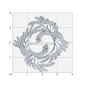 Брошь SOKOLOV - Серебро 925, Фианит (арт. 94040316)