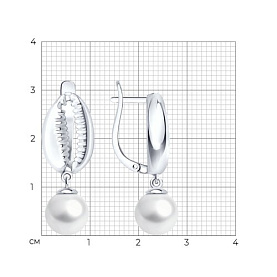 Серьги SOKOLOV - Серебро 925, Жемчуг имитация (арт. 94027322)