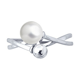 Кольцо Diamant - Серебро 925, Жемчуг имитация (арт. 94-110-00003-1)