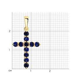 Подвеска SOKOLOV - Золото 585, Синтетический сапфир (арт. 732842)