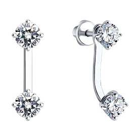 Серьги SOKOLOV - Серебро 925, Фианит (арт. 94026005)