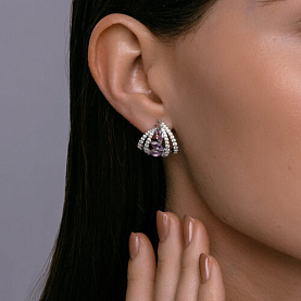 Серьги SOKOLOV - Серебро 925, Аметист, Фианит (арт. 92023054)