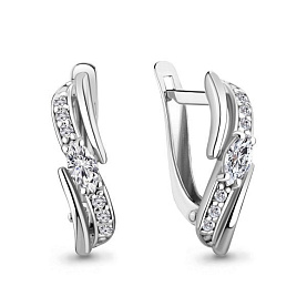 Серьги Аквамарин - Серебро 925, Фианит (арт. 48988А.5)